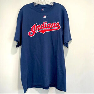 NWT Majestic Indians Baseball T-shirt for men size XL